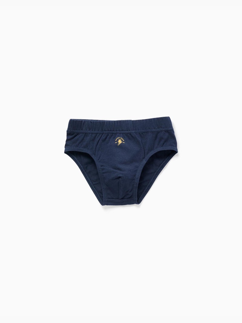 Lot de 5 slips en coton à imprimés super-héros Bleu Jaune Blanc - Kiabi