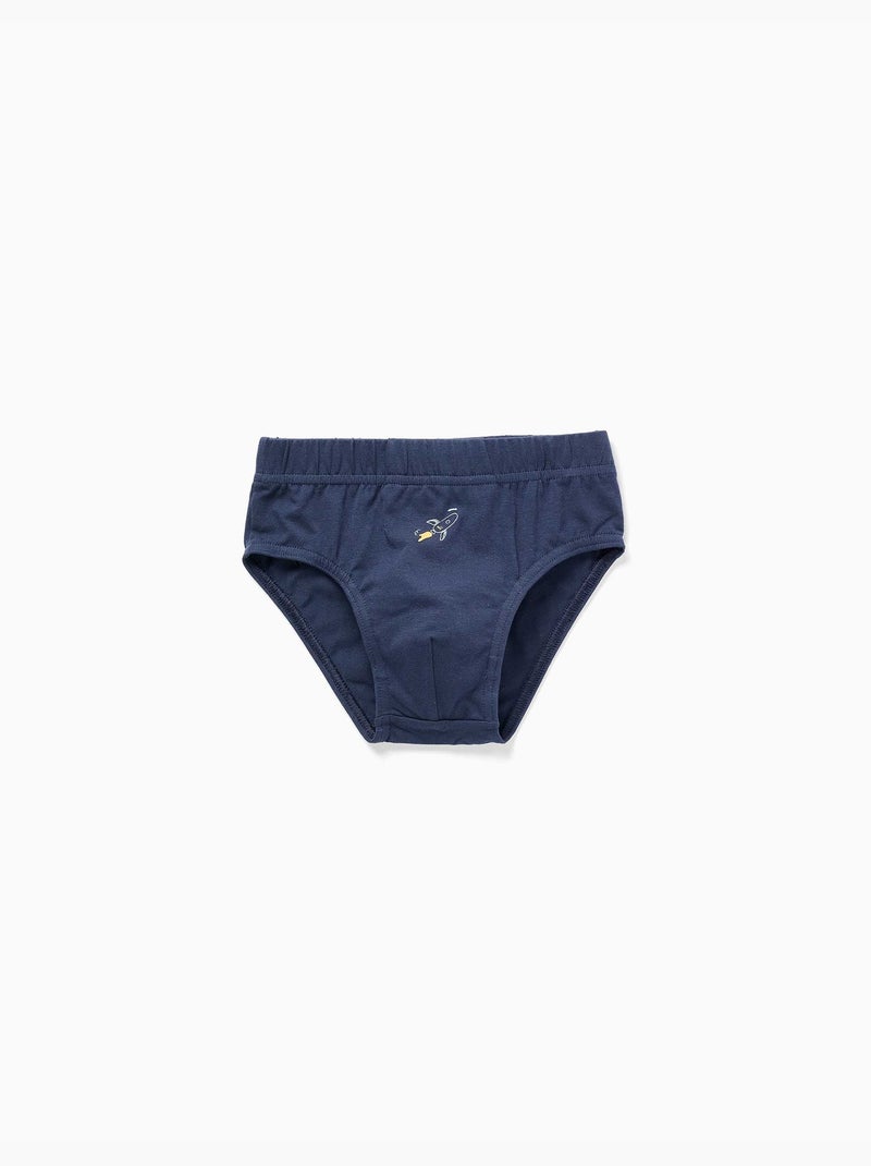 Lot de 5 slips en coton avec imprimés fusée Bleu Jaune - Kiabi