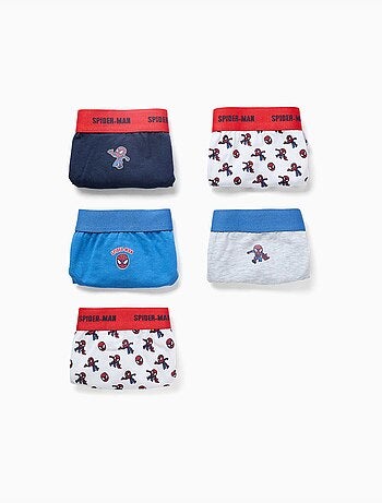 Lot de 5 slips en coton avec imprimés spider-man