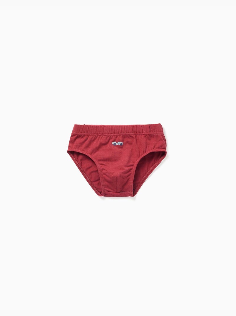 Lot de 5 slips en coton avec imprimés voitures Gris Rouge - Kiabi