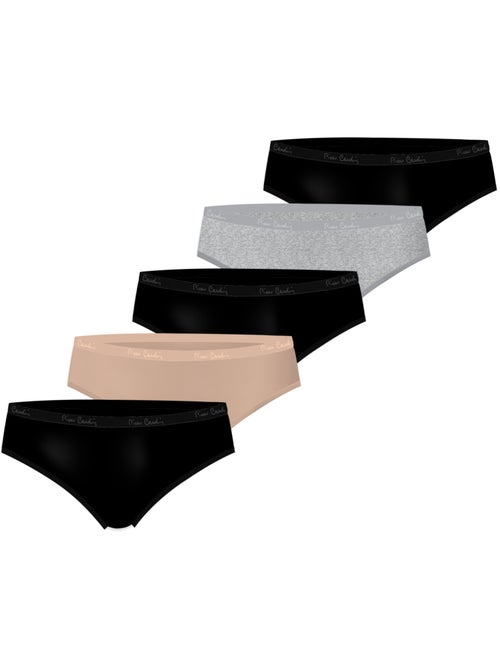 Lot de 5 slips femme en coton uni ceinture fine 2cm class pierre cardin - Kiabi Lot de 5 slips femme en coton uni ceinture fine 2cm class pierre cardin - Kiabi