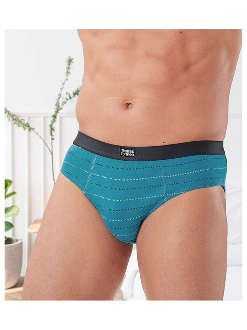Lot de 5 Slips Jersey Coton Rayés   - ATLAS FOR MEN - Kiabi