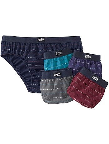 Lot de 5 slips jersey coton rayés - atlas for men