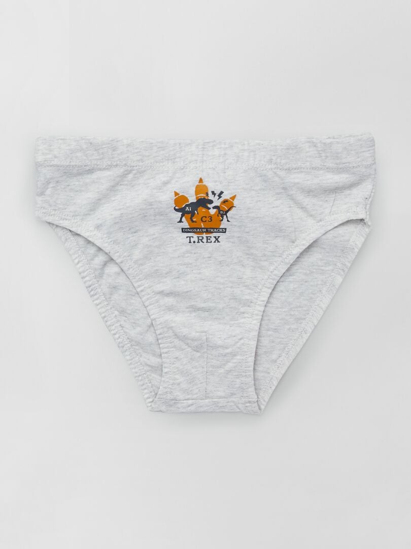 Lot de 5 slips 'Jurassic World' Kaki/Gris - Kiabi