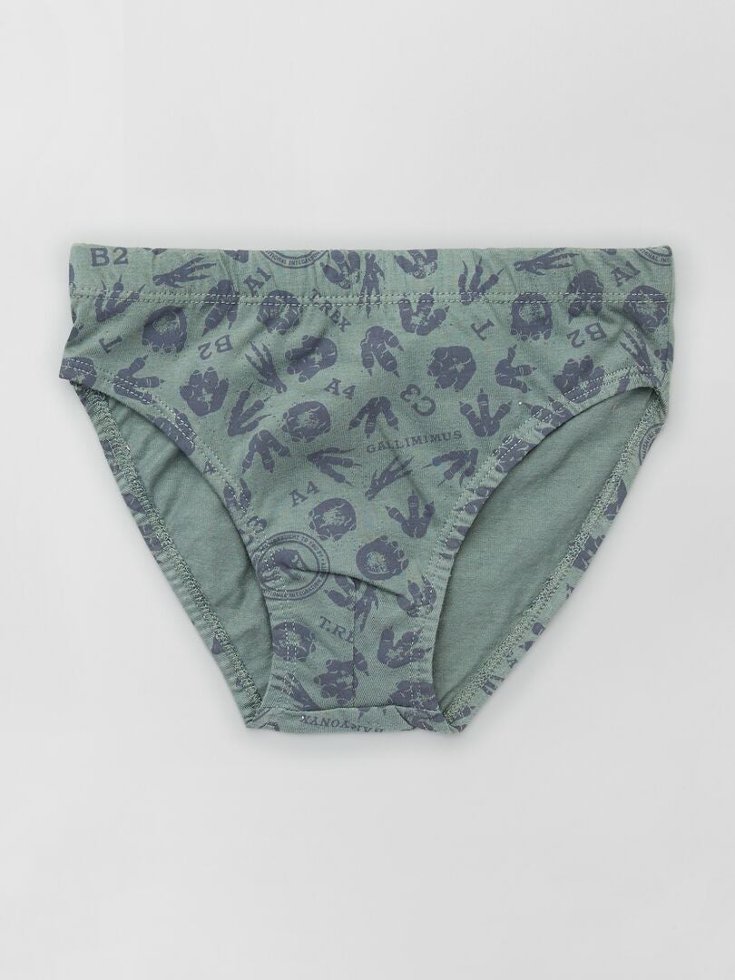 Lot de 5 slips 'Jurassic World' Kaki/Gris - Kiabi
