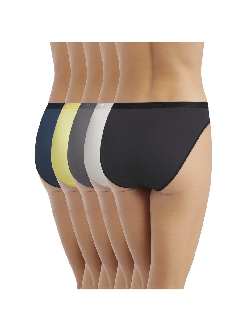 Lot de 5 Slips Les Pockets Coton Jaune citron - Kiabi