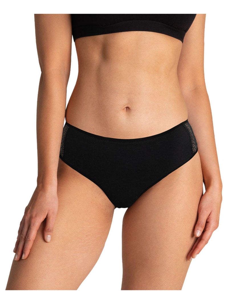 Lot de 5 slips pour fuites urinaires Athena Noir - Kiabi