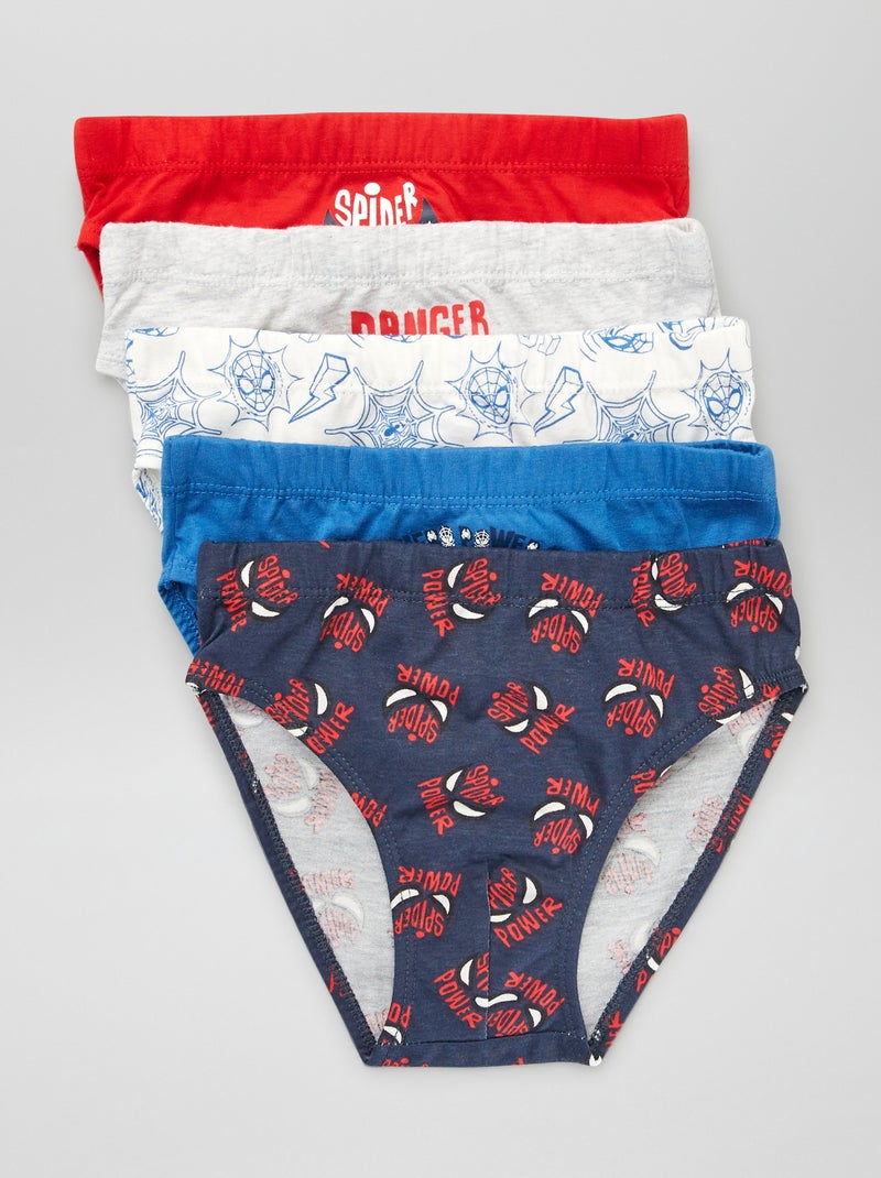 Lot de 5 slips 'Spider-Man' Bleu/rouge/bleu - Kiabi