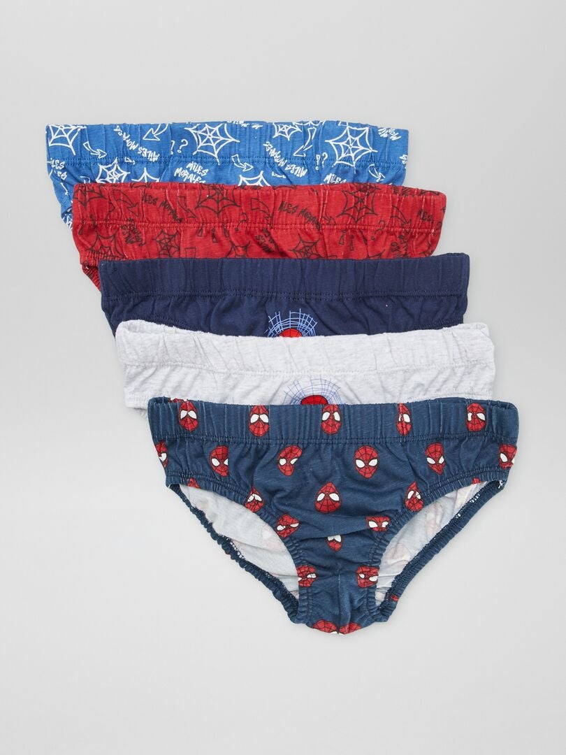 Lot de 5 slips 'Spider-Man' Bleu/rouge/gris - Kiabi