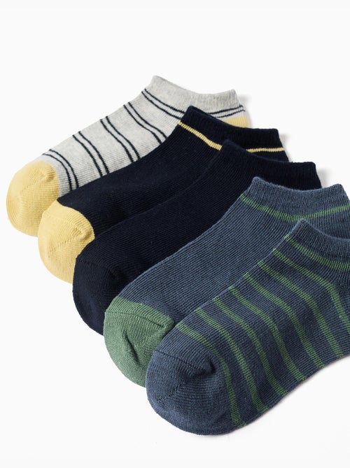 Lot de 5 socquettes avec détails contrastés - Kiabi