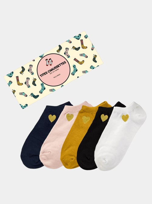 Lot de 5 Socquettes Coeur Doré Côté - Kiabi
