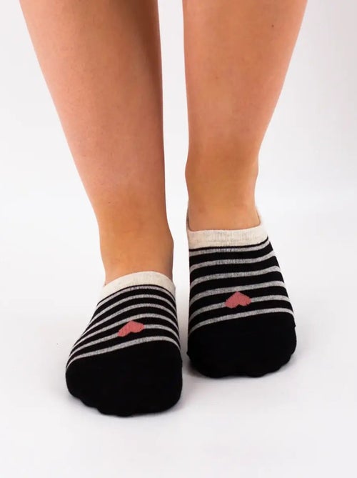 Lot de 5 Socquettes Coeur Marin - Kiabi