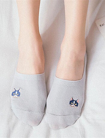 Lot de 5 Socquettes Invisibles Chat
