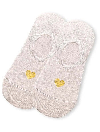 Lot de 5 Socquettes Invisibles Coeur Doré