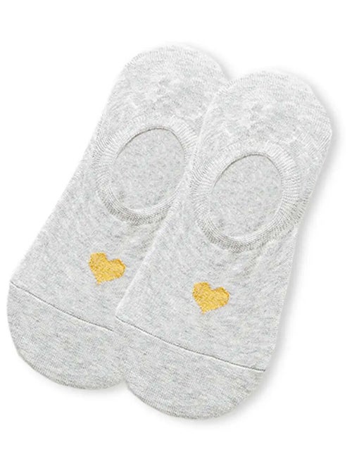 Lot de 5 Socquettes Invisibles Coeur Doré - Kiabi
