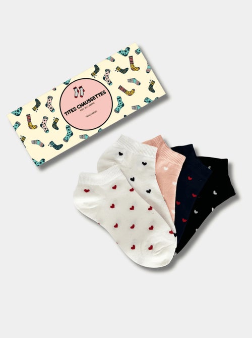 Lot de 5 Socquettes Petits Cœurs - Kiabi