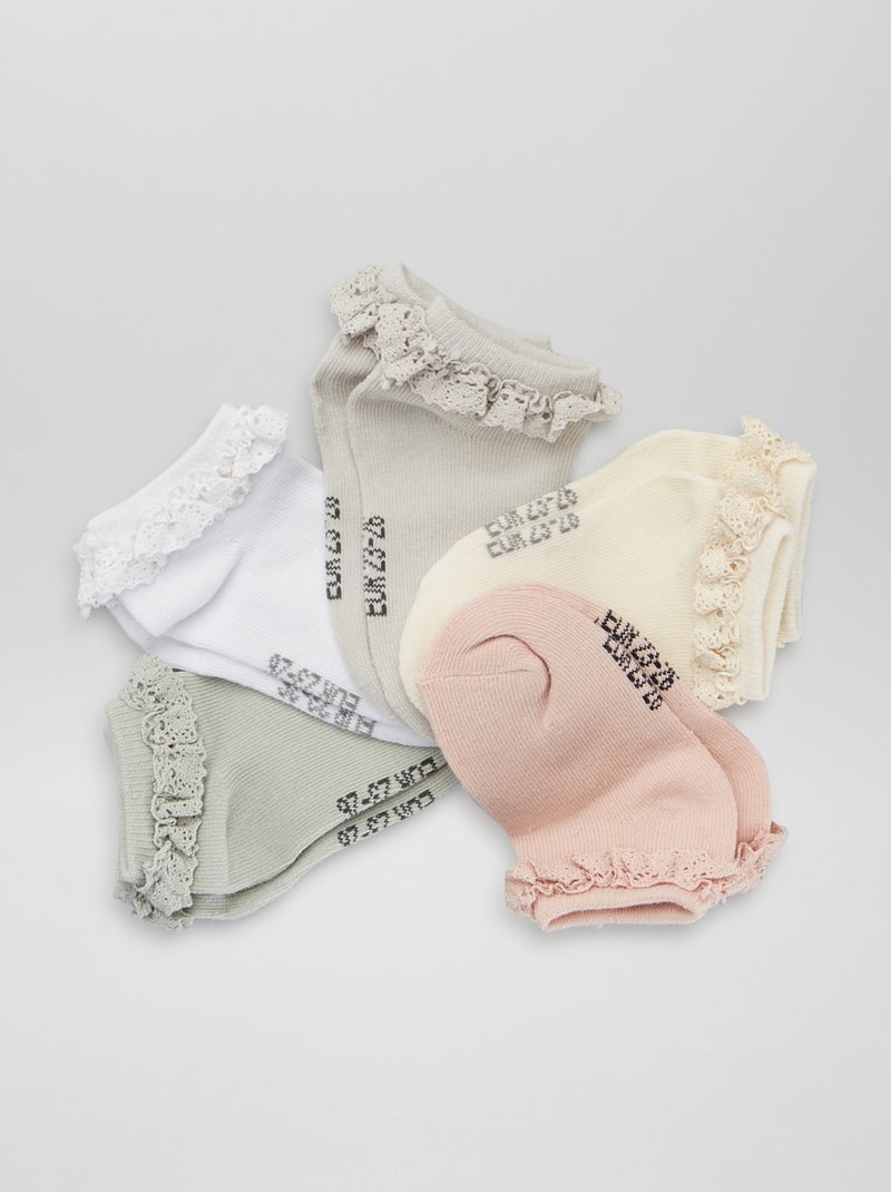Lot de 5 socquettes Rose - Kiabi