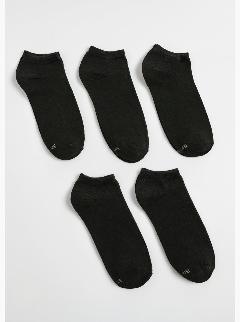 Lot de 5 Socquettes unies - AFIBEL Noir - Kiabi