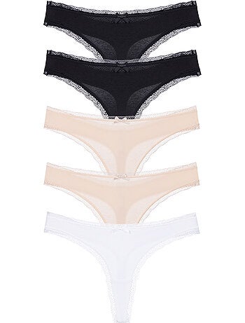 Lot de 5 strings essentiels en coton