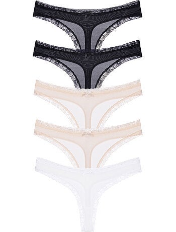 Lot de 5 strings essentiels en microfibre Dorina