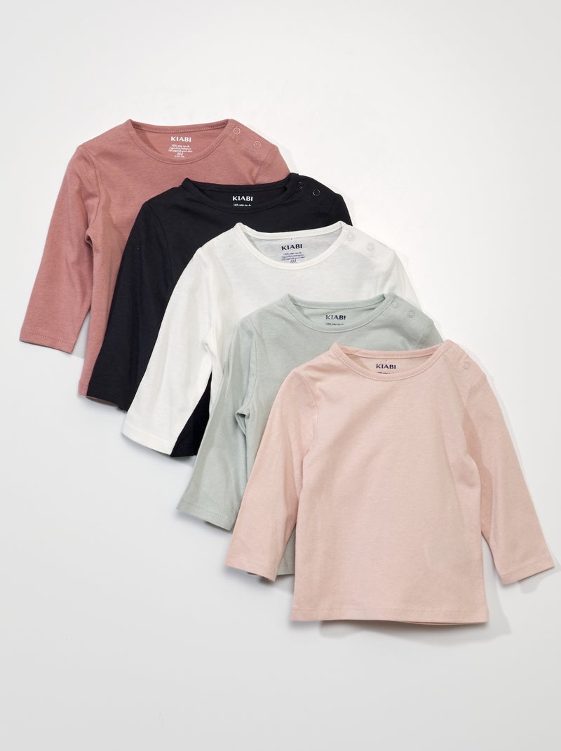 Lot de 5 t-shirts basiques Multicolore - Kiabi