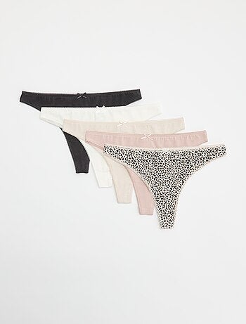 Lot de 5 tangas en coton