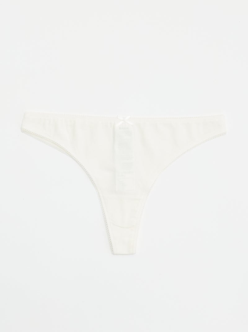 Lot de 5 tangas en coton Beige - Kiabi