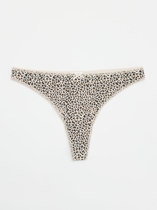Lot de 5 tangas en coton - Kiabi Lot de 5 tangas en coton - Kiabi