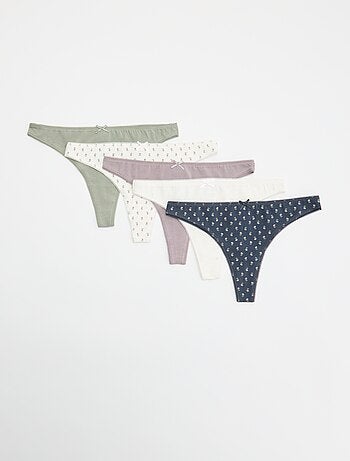 Lot de 5 tangas en coton