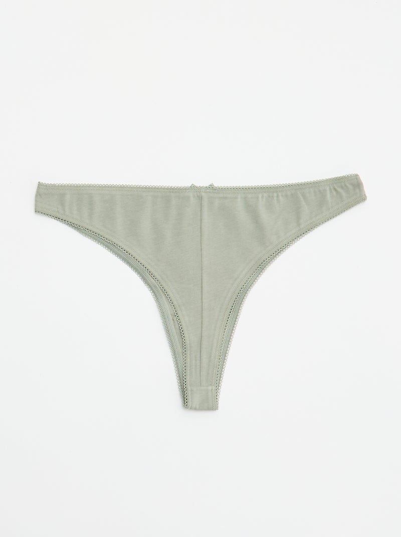 Lot de 5 tangas en coton Bleu - Kiabi
