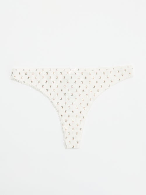 Lot de 5 tangas en coton - Kiabi Lot de 5 tangas en coton - Kiabi