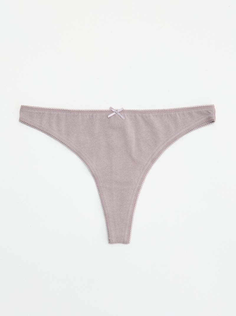 Lot de 5 tangas en coton Bleu - Kiabi