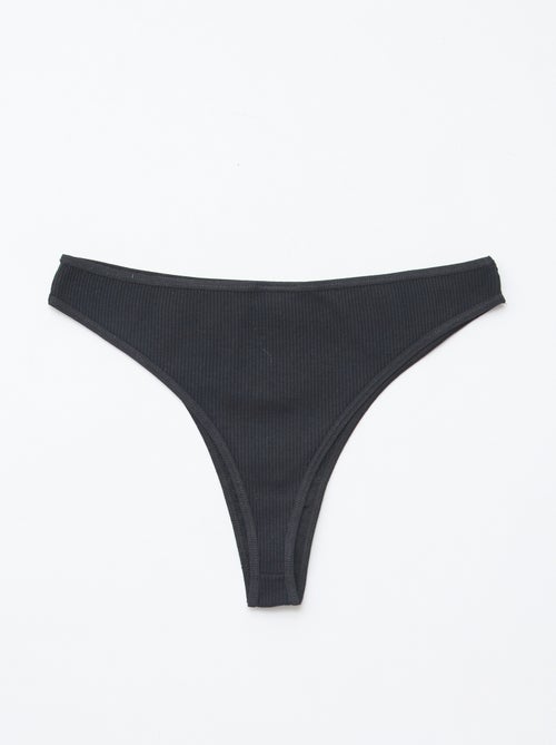 Lot de 5 tangas en maille côtelée - Kiabi