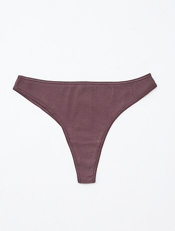 Lot de 5 tangas en maille côtelée