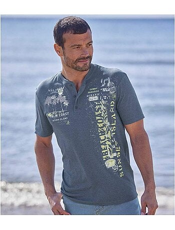 Lot de 5 tee-shirts col tunisien oceanic - atlas for men