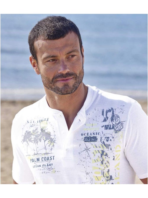 Lot de 5 tee-shirts col tunisien oceanic  - atlas for men - Kiabi