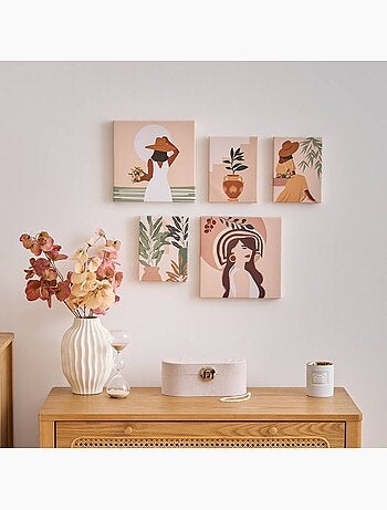 Lot de 5 toiles imprimées abstraites CYNTHIA