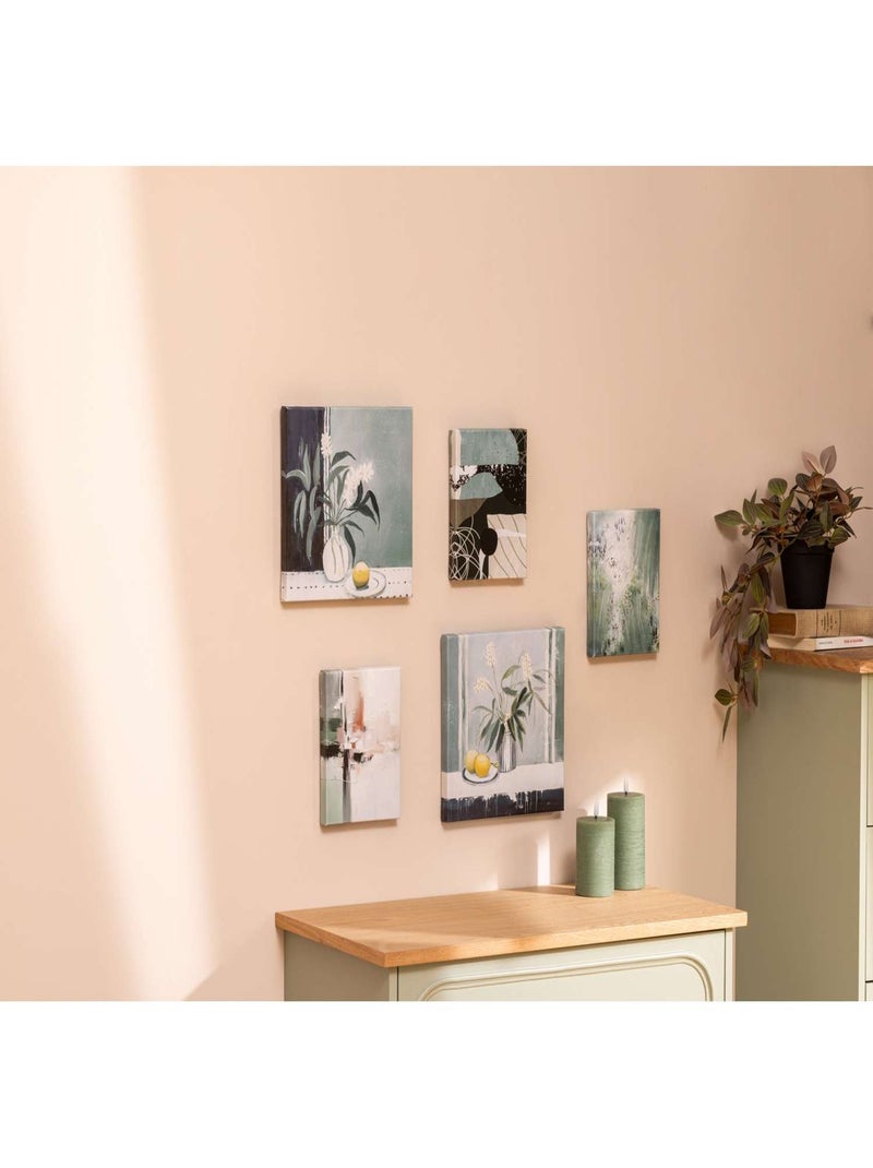 Lot de 5 toiles imprimées SERENATA Vert - Kiabi