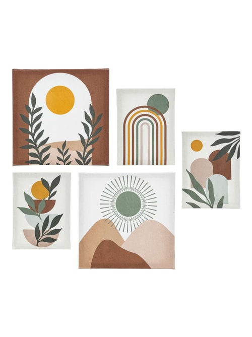 Lot de 5 toiles imprimées SOLEIL - Kiabi