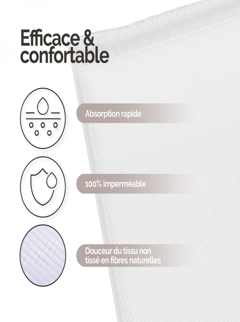 Lot de 50 alèses jetables, imperméables - Vivezen Blanc Blanc - Kiabi