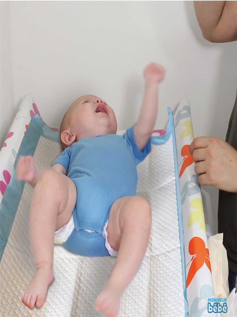 Lot de 50 alèses pour bébé jetables, imperméables - Monsieur Bébé Bleu - Kiabi
