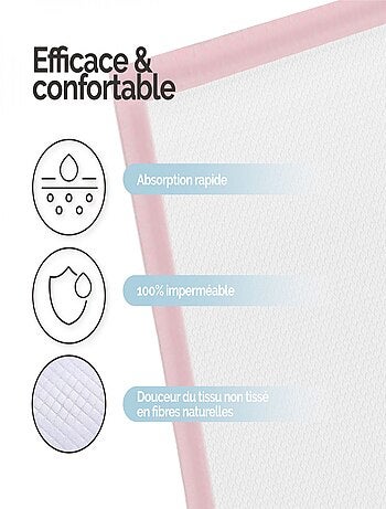 Lot de 50 alèses pour bébé jetables, imperméables - Monsieur Bébé