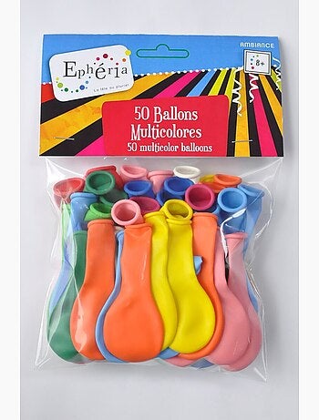 Lot de 50 ballons gonflables multicolores