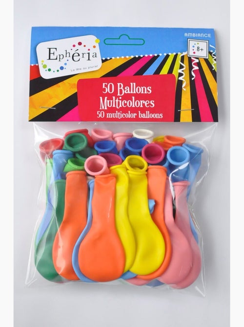 Lot de 50 ballons gonflables multicolores - Kiabi Lot de 50 ballons gonflables multicolores - Kiabi