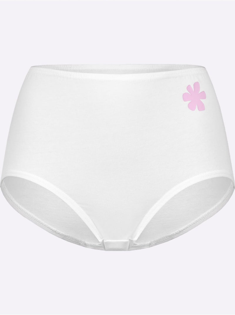 Lot de 6  - Culotte Taille Haute Jersey Fin - Taille Standard - Witt Blanc - Kiabi