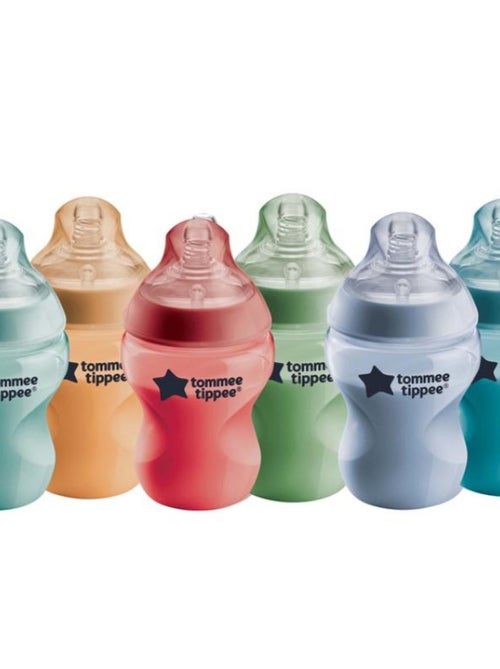 Lot De 6 Biberons Closer To Nature Multicolores (260 Ml) - Kiabi