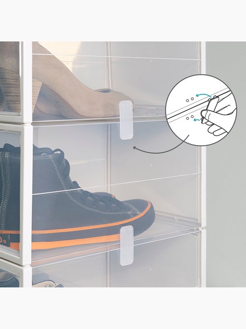 Lot de 6 boîtes à chaussures transparentes, empilables et anti-basculement max home ap. T.46 avant - Kiabi