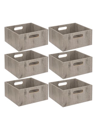 Lot de 6 Boîtes de rangement carrée en MDF