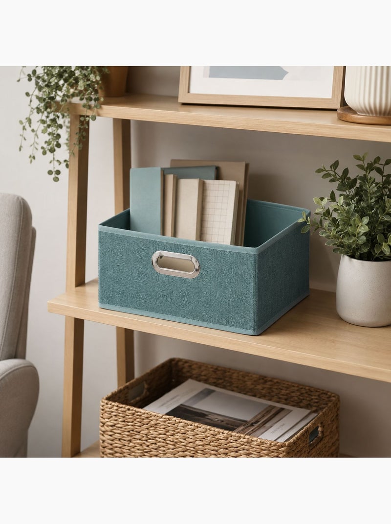 Lot de 6 boites de rangement carrées en tissu MIX'N MODUL Bleu clair - Kiabi