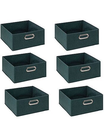 Lot de 6 boites de rangement carrées en tissu MIX'N MODUL